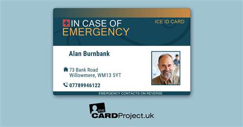 Teal and Amber ICE Photo ID Card (FRONT)